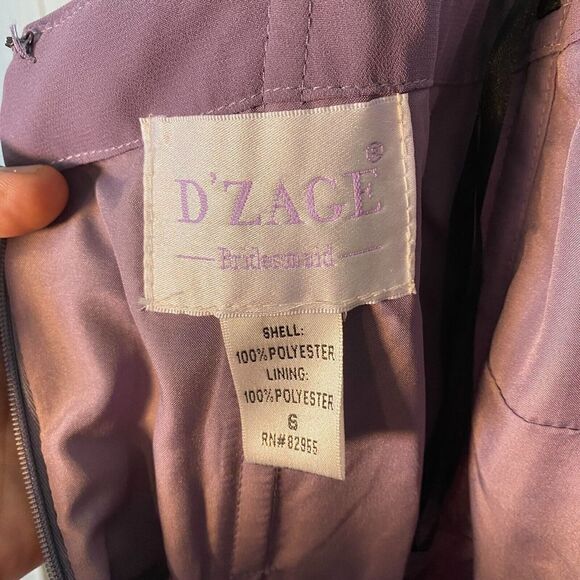 D'Zage Lilac Bridesmaid Dress Size 6 - Picture 8 of 10